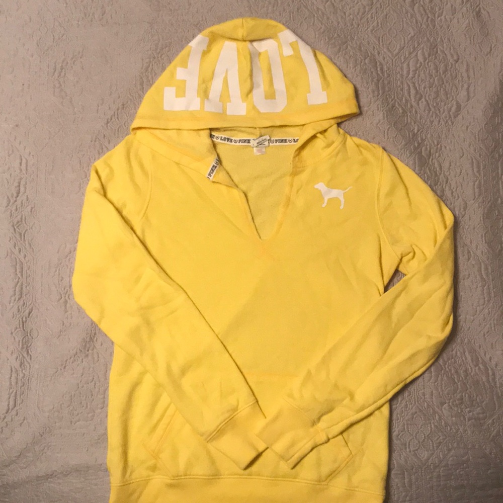 Victoria Secret Pink V-Neck Hooded Sweatshirt